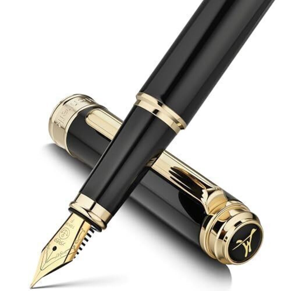 6243 317 Fountain Pen,Stunning Luxury Black Piano Lacquer,18K Gilded